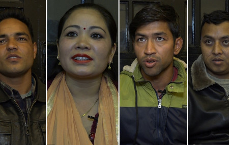 बायाँबाट क्रमश: सूर्य कुँवर, रजनी तिमिल्सिना,तेजिन्द्र केसी र संगम केसी।